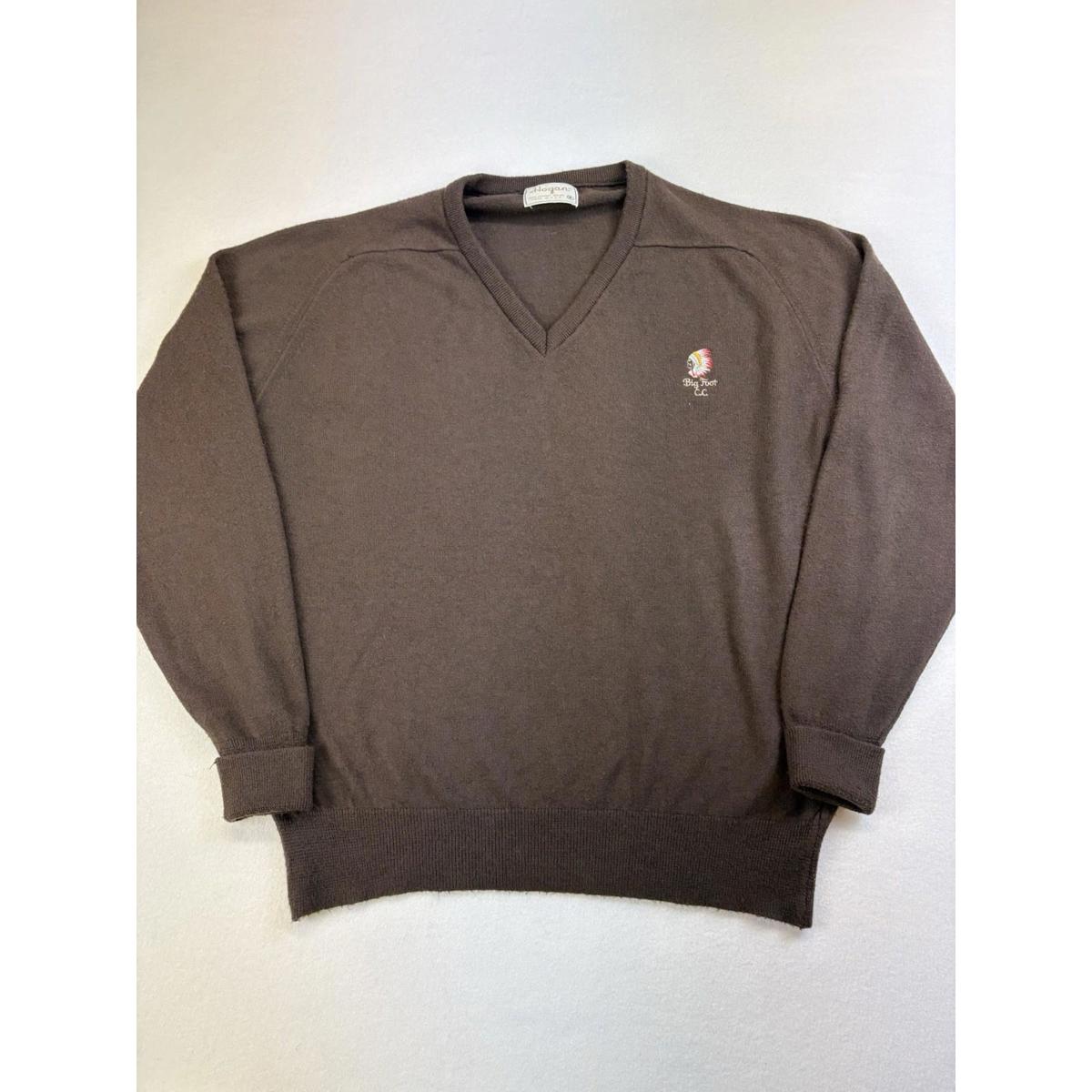 Vintage 70s 80s Hogan V Neck Sweater Size Xl Brown Native American